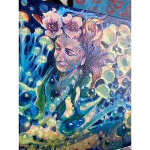 Original Painting Woman Fairy Mushroom Fantasy surrealism nature art Artettina